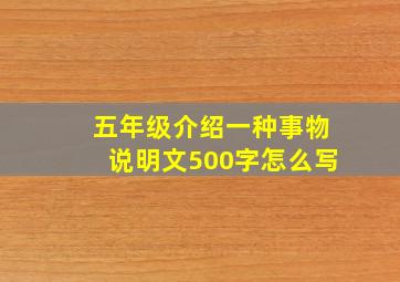 五年级介绍一种事物说明文500字怎么写