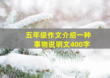 五年级作文介绍一种事物说明文400字