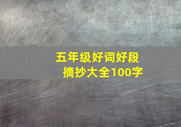 五年级好词好段摘抄大全100字