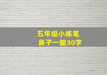 五年级小练笔鼻子一酸30字