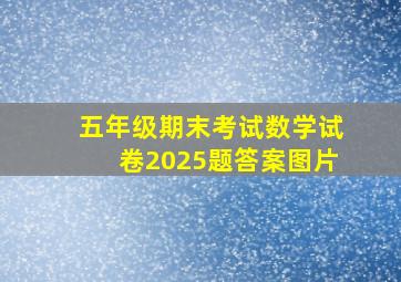 五年级期末考试数学试卷2025题答案图片