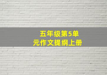 五年级第5单元作文提纲上册