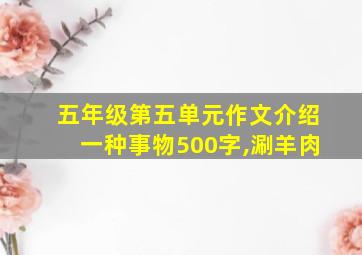 五年级第五单元作文介绍一种事物500字,涮羊肉