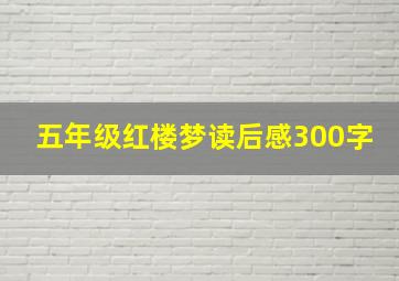 五年级红楼梦读后感300字