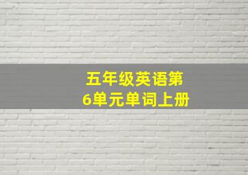 五年级英语第6单元单词上册