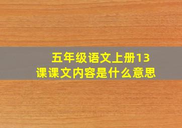 五年级语文上册13课课文内容是什么意思