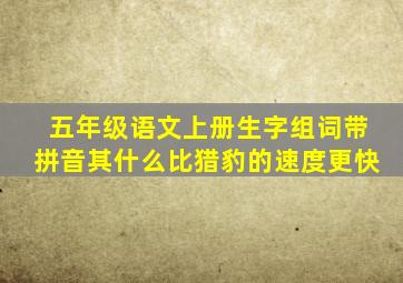 五年级语文上册生字组词带拼音其什么比猎豹的速度更快