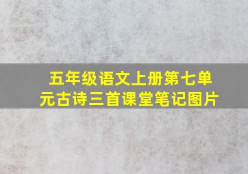 五年级语文上册第七单元古诗三首课堂笔记图片