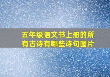 五年级语文书上册的所有古诗有哪些诗句图片