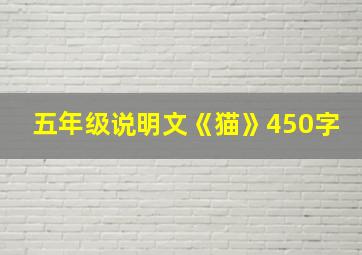 五年级说明文《猫》450字