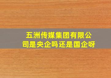 五洲传媒集团有限公司是央企吗还是国企呀