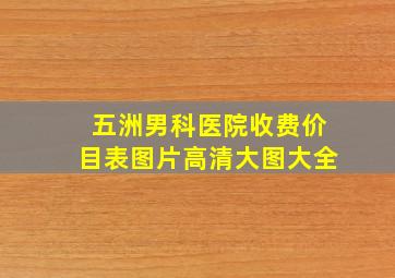 五洲男科医院收费价目表图片高清大图大全