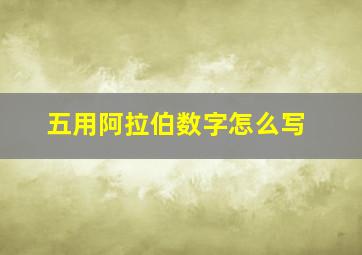 五用阿拉伯数字怎么写