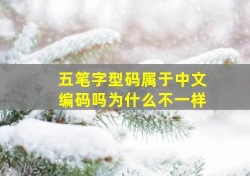 五笔字型码属于中文编码吗为什么不一样