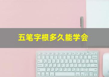 五笔字根多久能学会