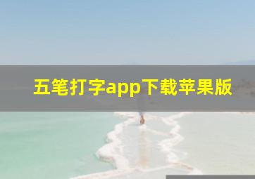 五笔打字app下载苹果版