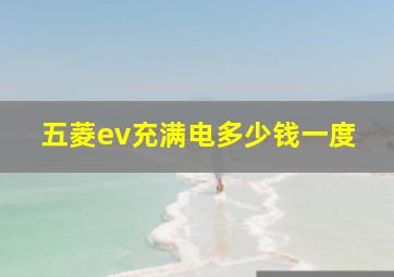 五菱ev充满电多少钱一度