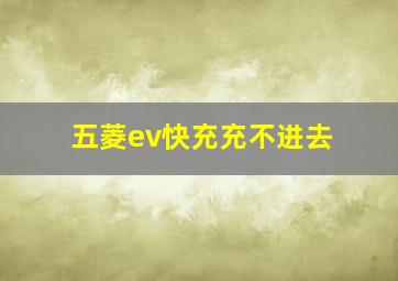 五菱ev快充充不进去