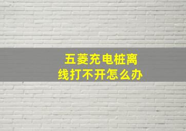 五菱充电桩离线打不开怎么办