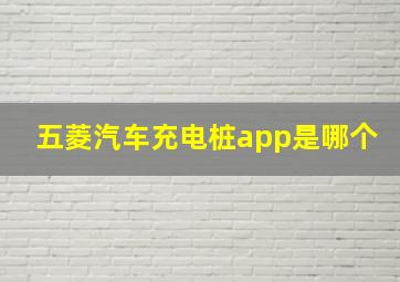 五菱汽车充电桩app是哪个