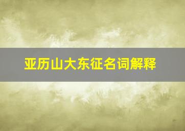 亚历山大东征名词解释