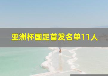 亚洲杯国足首发名单11人