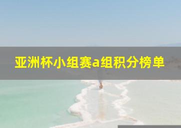 亚洲杯小组赛a组积分榜单