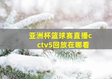 亚洲杯篮球赛直播cctv5回放在哪看