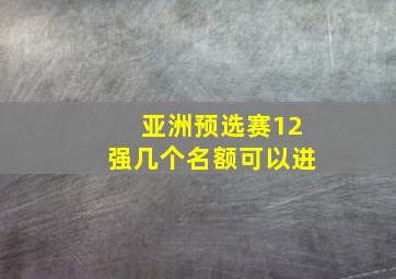 亚洲预选赛12强几个名额可以进