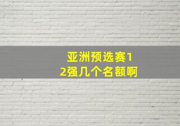 亚洲预选赛12强几个名额啊