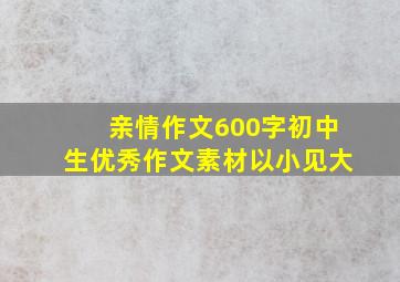 亲情作文600字初中生优秀作文素材以小见大