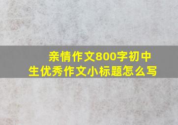 亲情作文800字初中生优秀作文小标题怎么写