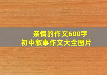 亲情的作文600字初中叙事作文大全图片