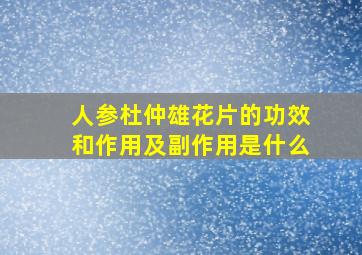 人参杜仲雄花片的功效和作用及副作用是什么