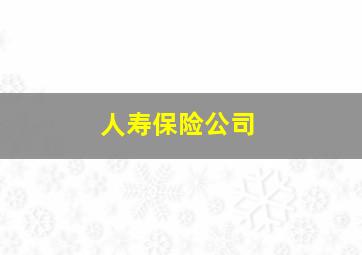 人寿保险公司