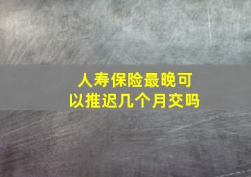 人寿保险最晚可以推迟几个月交吗