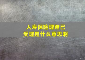 人寿保险理赔已受理是什么意思啊