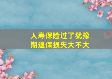 人寿保险过了犹豫期退保损失大不大