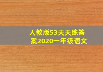 人教版53天天练答案2020一年级语文