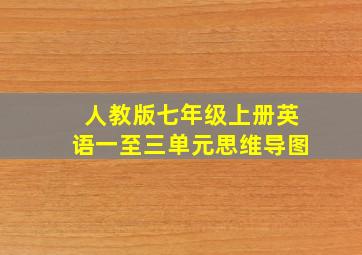 人教版七年级上册英语一至三单元思维导图