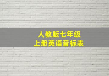 人教版七年级上册英语音标表