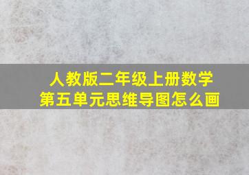 人教版二年级上册数学第五单元思维导图怎么画