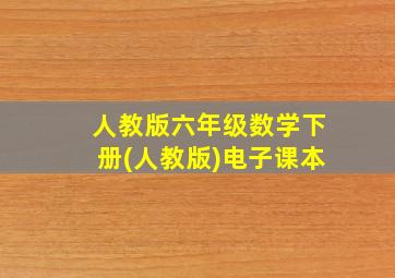 人教版六年级数学下册(人教版)电子课本