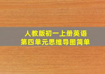 人教版初一上册英语第四单元思维导图简单