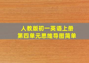 人教版初一英语上册第四单元思维导图简单