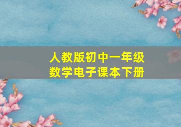 人教版初中一年级数学电子课本下册