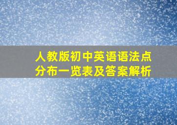 人教版初中英语语法点分布一览表及答案解析