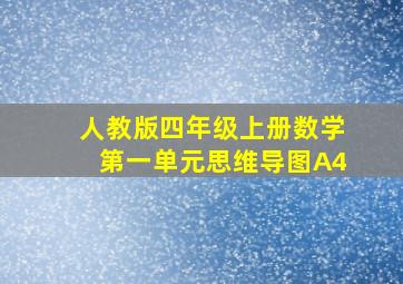 人教版四年级上册数学第一单元思维导图A4