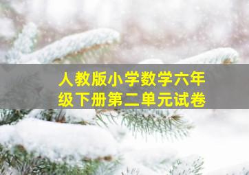 人教版小学数学六年级下册第二单元试卷