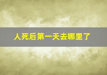 人死后第一天去哪里了